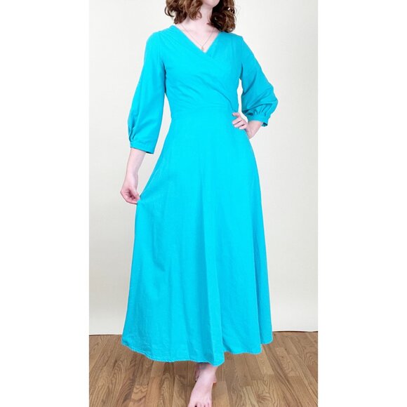 Vintage 70s Handmade Gown Puff Sleeve Princess Maxi Dress Cottagecore Whimsical - Picture 1 of 4